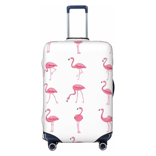 Flamingos on white Print Luggage Cover Suitcase Protector Anti-scratch Fits 18-32 Inch Trolley Case