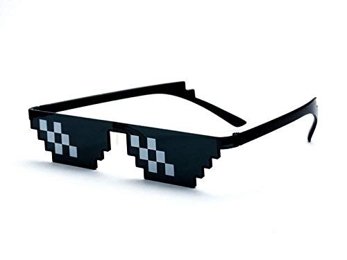 BuyWorld Men's and Women's Deal with It Glasses 8 bits Thug Life Sunglasses (As shown in the picture, Standard Size) - Pac...