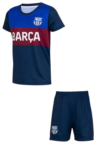Ensemble Football Maillot Short Barça Enfant garçon - Collection Officielle FC Barcelone - 10 Ans