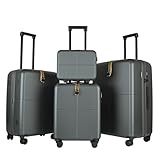 JLY Premium 4-Piece Luggage Set – Hard Shell Vanity Case, Cabin, Medium & Large Expandable Spinner Suitcases, Lightweight Polycarbonate Travel Set with TSA Lock & Waterproof Organiser – Trench Teal
