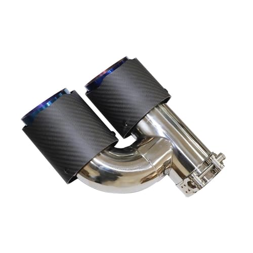 Embout échappement silencieux voiture double sortie universelle bleu 77mm - 7