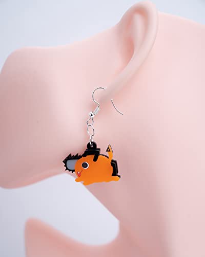Orange Chainsaw Dog Anime Earrings Drop Cute Earrings For Women Accessory #TOP3