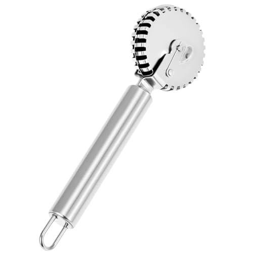 QWORK Ravioli Cutter, 430 Stainless Steel Pasta and Pastry Tool with Ergonomic Handle, Dishwasher Safe for Effortless Cutting, Sealing, and Crimping