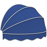 STRMAX Baldacchino per porta francese, tenda curva anguria tenda telescopica capannone protezione UV pieghevole Sunbrella tessuto impermeabile villa balcone bar decorazione baldacchino (colore: blu,