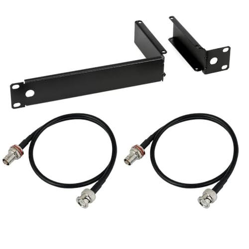 Generic Replacement UA506 Single Rack Mount Kit for Shure SLX Wireless Systems Receivers with 2 Antenna Extension Cables with BNC and Bulkhead Connector for Wireless Microphone Combination