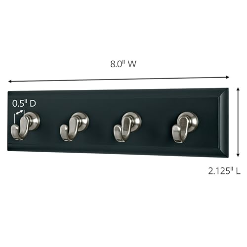 Command Key Rail, Holds up to 2 lb, 8-inch Rail with 4 Key Hooks and 6 Command Strips, Slate, Removable Key Hooks for Entryway or Hallway, Hang Keys, Hats, Dog Leashes, and Accessories by 3M - Image 2