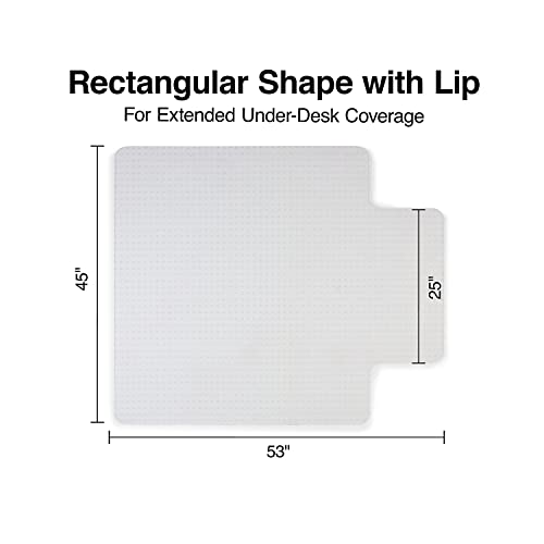 image for Staples Office Chair Mat, Clear Floor Mats with Lip, Flat-Pile Carpets