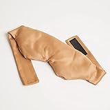 Yana Aromatherapy Sleep Mask | Light Blocking Eye Mask for Women Men | Premium Copper-Infused Satin Cover with Adjustable Strap | All Natural Fill of Aromatic, Soothing Lavender and Flax Seeds | Gold Image