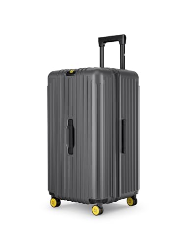 EUME Trunk Check in Trolley Bag Medium Size for Travel 66cm to 74cm Expandable Trolley Bag Polycarbonate 8 Sil
