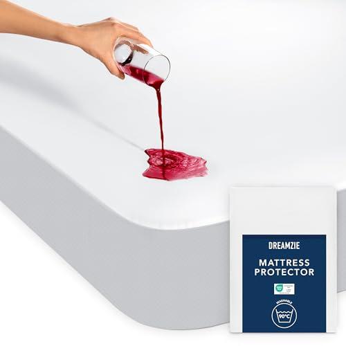 Dreamzie - Ochraniacz na materac 200 x 220 cm – wytrzymała i wodoszczelna nakładka na materac – ochraniacz na materac 200 x 220 cm – optymalna ochrona i przepuszczalność powietrza