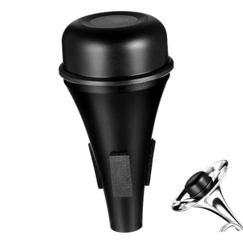 LIGIGWASH Trombone Mute Silencer Black Plastic Small for Brass Instrument Practice Quiet Sound Reduction Trumpet Accessories