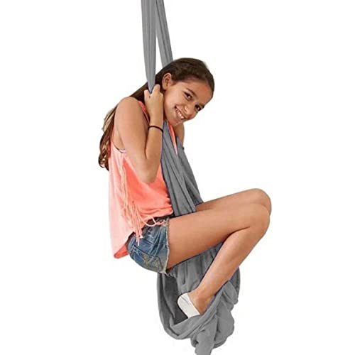 QHY Hamaca Terapia Columpio De Interior para Niños Y Adolescentes para Colgar Silla para Yoga Acampar Al Aire Libre para Integración Sensorial Hamacas (Color : Silver Gray, Size : 150x280CM/59x110in) Cover