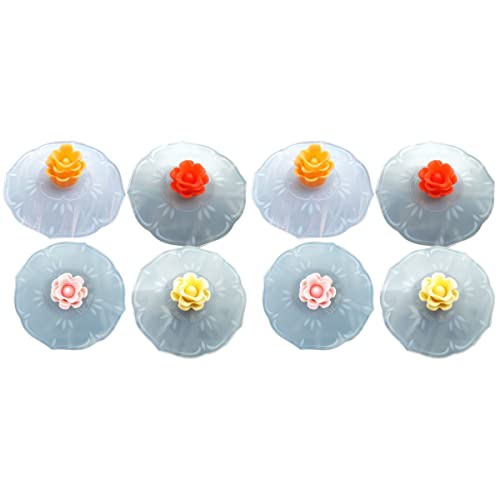 Hemoton Silicone Rose Flower Mug Covers (8pcs)