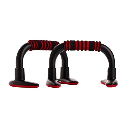 Endless EL1042 Push Up Stands With Foam Handle | Blank and Red | Material : Steel, Plastic | For Upper Body Workouts with Comfortable Foam Grip and Non-Slip Bars and Less Wrist Strain