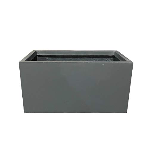 23" L Rectangular Charcoal Concrete/Fiberglass Indoor Outdoor Elegant Planter #TOP1