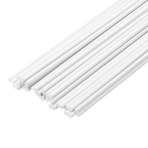 MECCANIXITY 20pcs 13 Inch Plastic Welding Rods PVC Welding Strips Welder Rods for Plastic Welder,Car Bumper, Kayak Repair, White