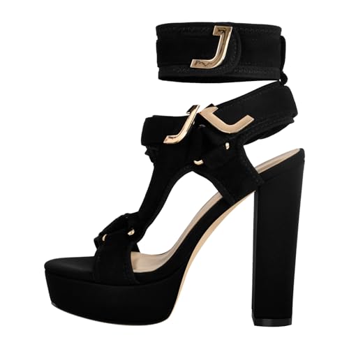 Rainbow Chunky Block High Platform Heel Peep Open Toe Sandals Ankle Strap