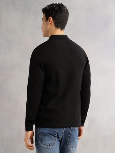 Image of Thomas Scott Men's | Solid | Full Sleeve | Regular Fit | Cotton Blend | Polo Collar | Casual Tshirt