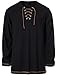 JEMITOP Men's Renaissance Costume Retro Lace Up Shirts for Pirate Viking Medieval Vampire Halloween Cosplay Without Belt Black XL