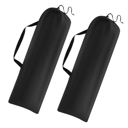 Bolsa de Repuesto para Silla de Camping, Bolsa Portátil Resistente a Desgarraduras con Correa para Hombro y Cordón Ajustable 37 x 14 Pulgadas, 2 Piezas, Negra - Compatible con Sillas de Camping, Hamacas y Trípodes