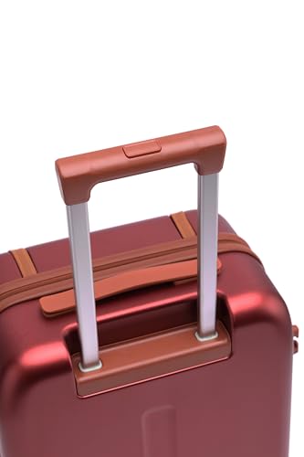 Image of FUR JADEN The Wayfarer 75cm Polycarbonate Travel Luggage Suitcase with 8 StealthTech Silent Shock Absorbing Wheels, TSA Lock & Aviation Grade Telescopic Trolley (Maroon, Large 28 inch)