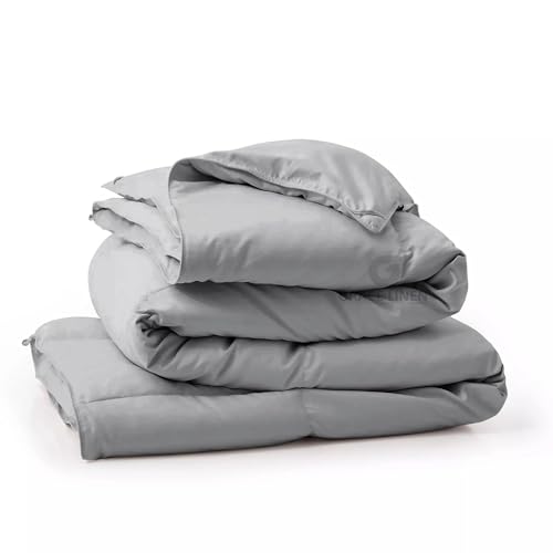 Image of 500 GSM Winter Blanket /Comforter Single Size (60 inchX90 inch) - Unique Design Heavy Winter Quilted Comforter 500 GSM Microfiber Fill -Rajai Single Size - Silver Grey Color