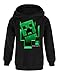 MINECRAFT Felpa con Cappuccio Ragazzi Kids Gamer Black Creeper Inside Hooded 9-10 Anni