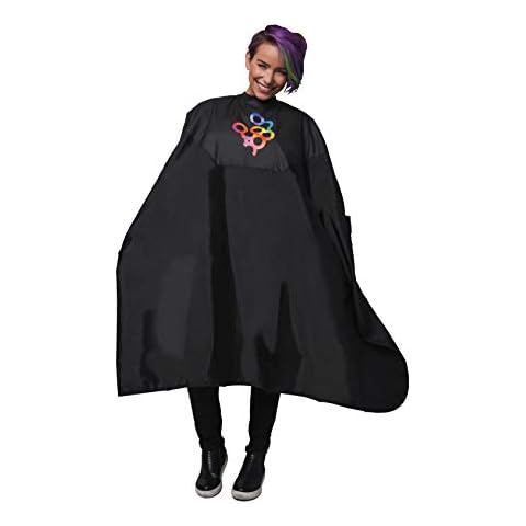FRAMAR Premium Black Hairdressers Cape with Sleeves Cover