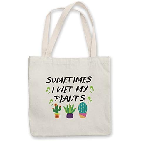 Sometimes I Wet My Plants Art Printed Tote Bag For Daily Use - High Quality Cotton Eco Friendly Tote Bag Perfect for gifts (Natural) Cover