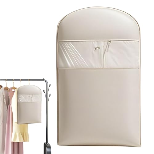 Hanging Garment Bag with SelfCompression Zipper, Space Saving Down Coat Storage Bag Hanging Clothes Dust Cover Bags for Closet Storage