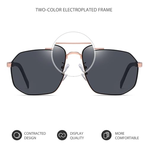 Lunettes de soleil en métal bleu pistolet durables et légères - 3