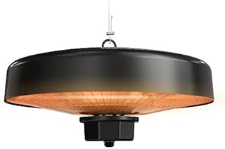 EAST OAK Patio Heater 1500W, Ceiling Electric Heater with Remote, Hanging Outdoor Heater with IP65 Waterproof and Dustproof, Tip-over & Overheating Protection, 2 Heat Settings Infrared Heater