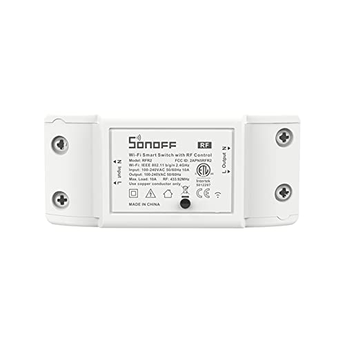 SONOFF Basic RFR2 Interruptor conectado WiFi RF 433MHz, módulo DIY universal para casa conectada, no requiere concentrador, funciona con Amazon Alexa & Google Home, compatible con IFTTT