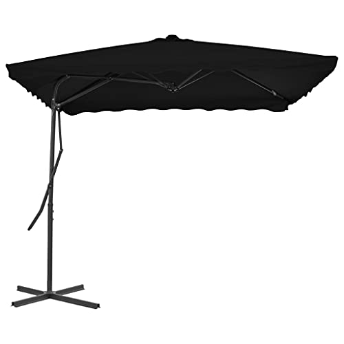 Parasol de jardin bordeaux en acier durable avec mât rotatif