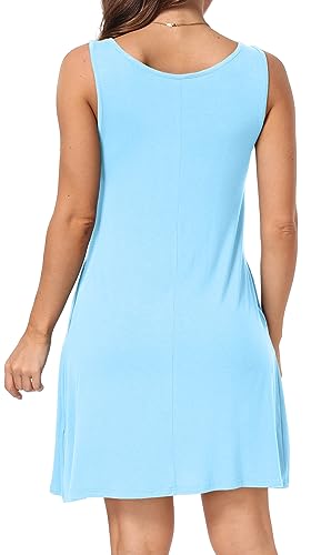 Image of Short /Long Sleeve Women's Cold Shoulder Dress with Pockets Casual Swing T-Shirt Dresses