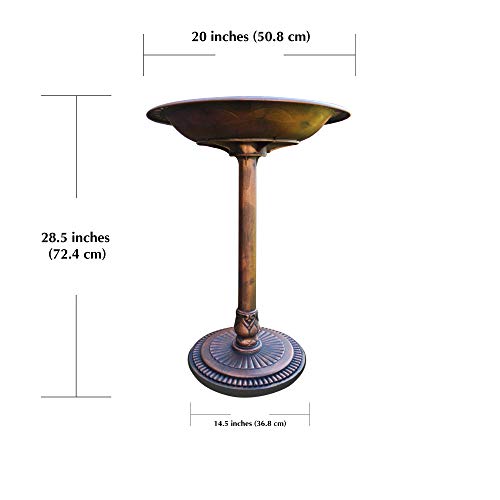 image for Gray Bunny Outdoor Pedestal Bird Bath Stand with Steel Ground Anchors,