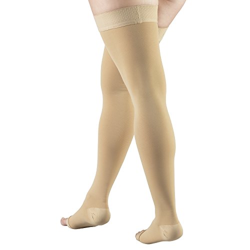 image for Truform 30-40 mmHg Compression Stockings for Men and Women, Thigh High