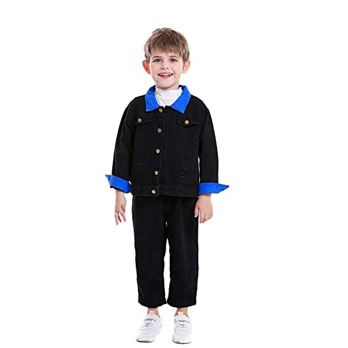 KAGAYD Boy's Long Sleeve Kids Toddler Button Front Denim Jacket Long Sleeve Lapel Coat Outerwear2