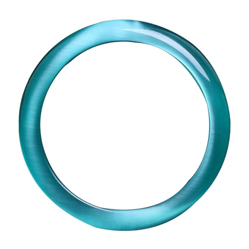 XYNSNDB Natürlicher Katzenauge-Stein, Seewasser, Blauer Jade-Armreif, 58–62 mm, Fengshui-Jade-Armband für Damen, echt