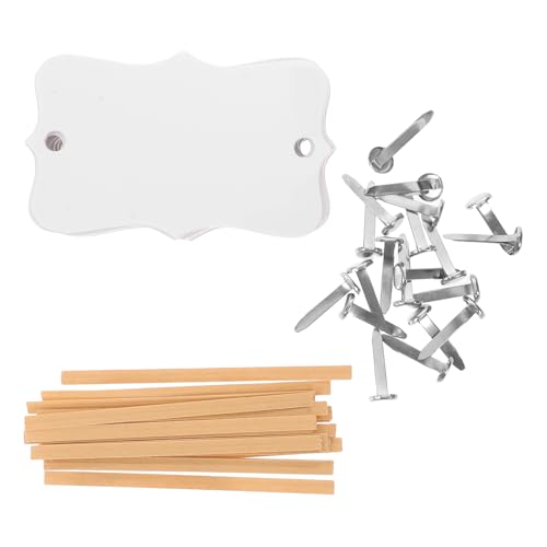 DOITOOL Etiquetas para Cestas de Almacenaje 10 Piezas 7,6 X 5 Cm Acrílicas Reutilizables con Cuerda y Clavos para Etiquetar Contenedores, Estantes y Cestas de Cocina, Oficina y Despensa
