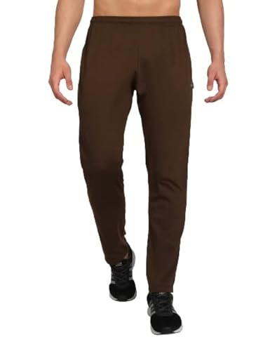 Image of Zeffit Men's Slim Fit Track Pants, Cotton, Elastic Waist, Side Pockets, Running & Gym