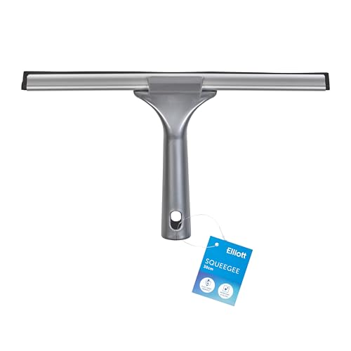 Elliott Multi-Purpose Window Squeegee perfect for streak free cleaning on Windows shower screens cars and mirrors Aluminium frame housing a 30cm rubber squeegee with an ergonomic Grey Handle.