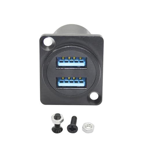 Riertostng Adaptateur de Connecteur USB 3.0 à Montage Panneau Dual, Prise Femelle D-Type USB...