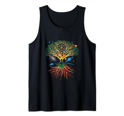 Geometría Sagrada Meditación Yoga Espiritual Psicodélico Camiseta sin Mangas