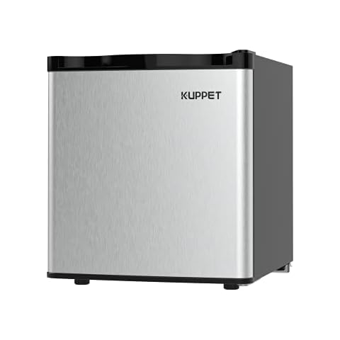 KUPPET Compact Upright Freezer, Single Door, Reversible Stainless Steel Door, Adjustable Removable (Silver, 1.1 Cu. Ft.) Cover