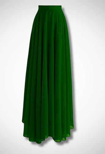 Image of Women's Full Length Georgette Long Skirt- Lehenga with 8 Meters Maxi Flare