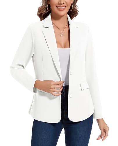 MINTLIMIT Blazers for Women Long Sleeve Button Front Blazer Notch Lapel Casual Work Office Suit Jackets with Pocket2