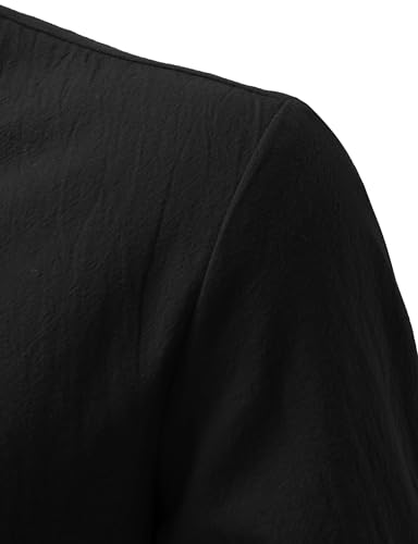 Image of JOGAL Mens Renaissance Shirt Medieval Pirate Viking Halloween Costume Gothic Steampunk Retro Long Sleeve Lace Up Shirts