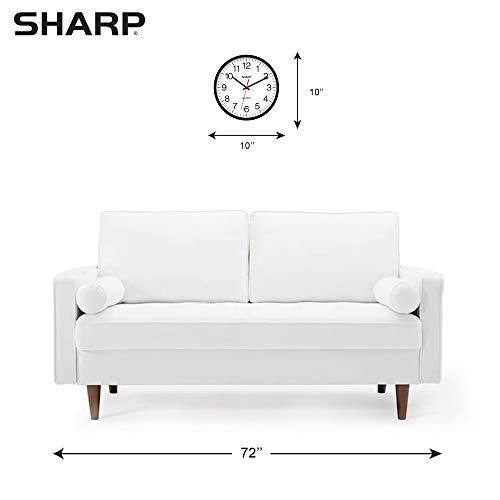 Sharp Wall Clock Silent Non Ticking 10 Inch Quality Quartz Battery Operated Round Easy to Read Home/Kitchen/Office/Classroom/School Clocks, Sweep Movement,Black