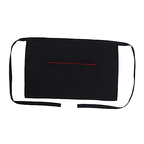 NAMOARLY Short Apron Server Waist Apron Pastry Apron Waitress Waist Apron Housework Apron Waitress Apron Stain Resistant Apron Kitchen Cooking Apron Smock Apron Black Polyester Cotton
